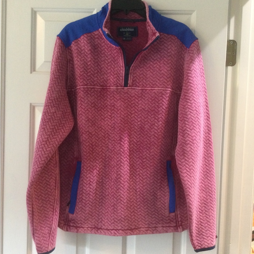 Pink and Blue Quarter-Zip Pullover